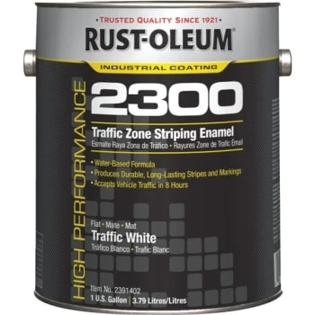 Rust-Oleum 1 Gal High Performance 2300 System Traffic Zone Striping Paint Flat White 2PK