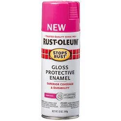 Rust-Oleum Stops Rust 347026 Protective Enamel Spray Paint, Gloss, Poppy Pink, 12 Oz Aerosol Can