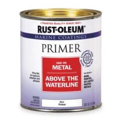 Rust-Oleum Primer: White, 1 Qt Size, 100 Sq Ft./gal Coverage, Alkyd Enamel Resin, Oil Base
