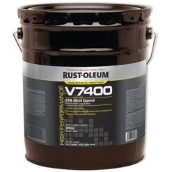 Rust-Oleum 5 Gal V7400 340 Voc Hi Gloss Wh Alkyd Enamel Paint, Int/ext