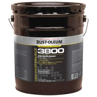 Rust-Oleum Forest Green Acrylic Enamel Coating, Gloss Finish, 150 To 270 Sq Ft./gal Coverage, Size: 5 Gal