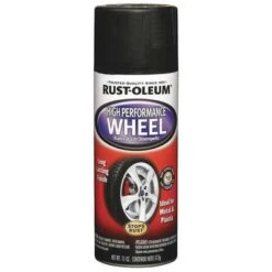 Rust-Oleum Wheel Paint: Wheel Paint, Exterior, Black, Metal/Plastic, Solvent, Acrylic, Matte, Smooth