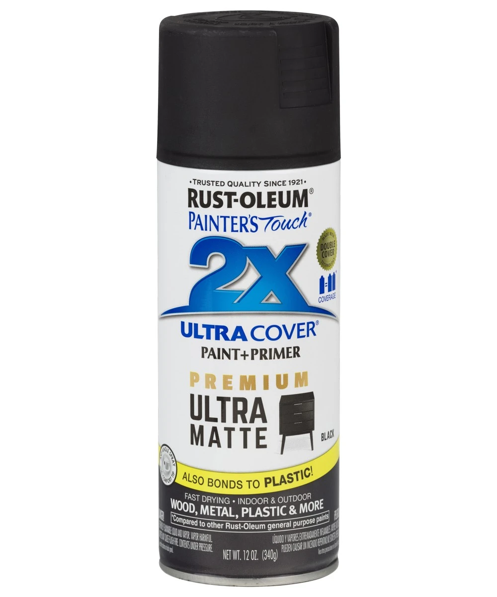 Rust-Oleum 12-Ounce Matte Black 2x Ultra Cover Paint+Primer Spray Paint