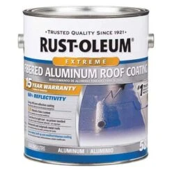 Rust-Oleum Aluminum Roof Coating: Aluminum Roof Coatings, Asphaltic Fibered Aluminum, Gray, Grays