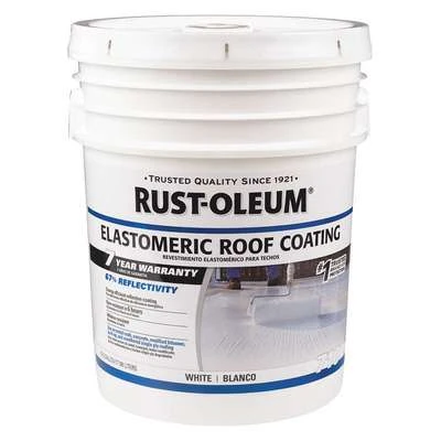 Rust-Oleum Elastomeric Roof Coating: Water-Based Acrylic, White, 4.75 Gal Container Size