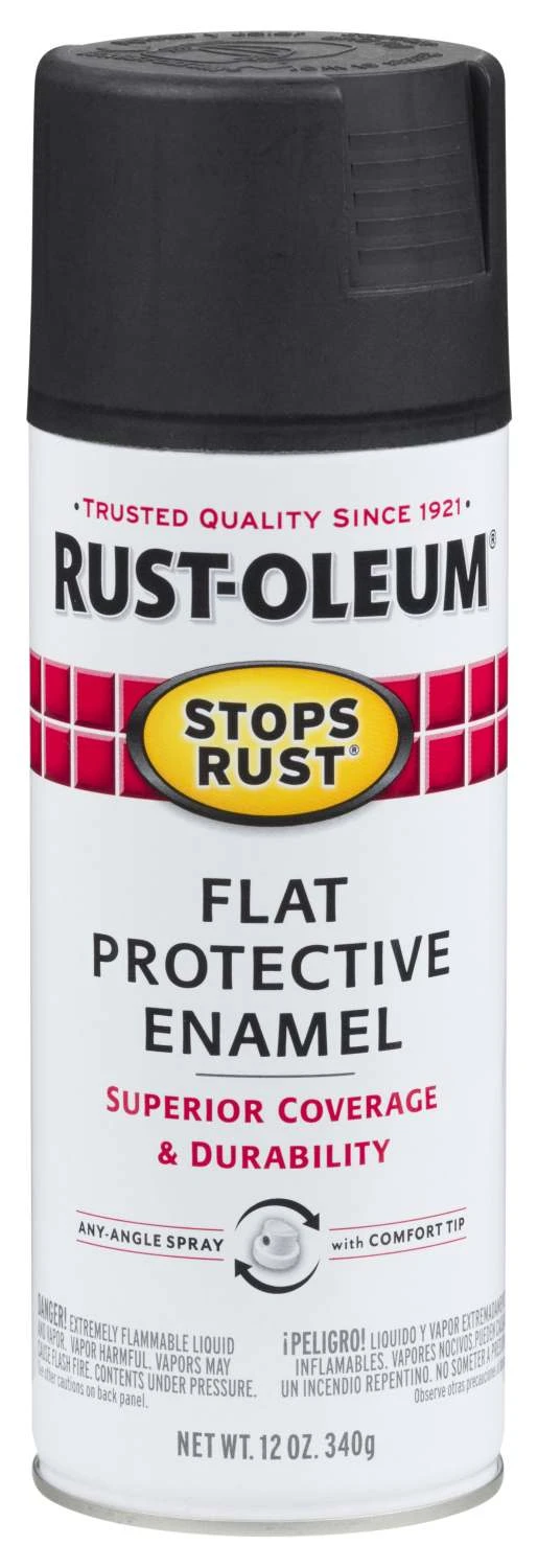 Rust-Oleum 12-Ounce Flat Black Protective Enamel Spray Paint