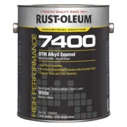 Rust-Oleum Interior/Exterior Paint: For Metal/Wood, White, 1 Gal Size, Oil, Less Than 450g/L, Semi-Gloss
