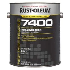 Rust-Oleum Interior/Exterior Paint: For Wood/Metal, Black, 1 Gal Size, Oil, Less Than 450g/L