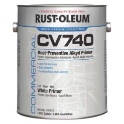 Rust-Oleum Primer: White, 1 Gal Size, 300 To 650 Sq Ft Coverage, Alkyd Enamel Resin, Oil Base