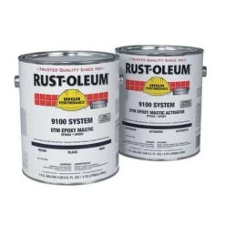Rust-Oleum Epoxy Activator And Finish Kit: Epoxy Mastic, 2-Step System Components, 9100, Navy Gray