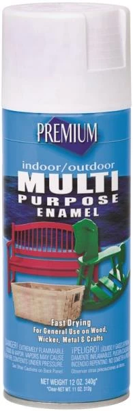 Rust-Oleum Interior/Exterior Multi-Purpose Enamel Spray Paint White Flat Finish 12-Ounce Can
