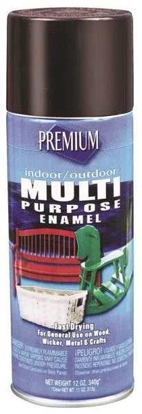 Rust-Oleum Interior/Exterior Multi-Purpose Enamel Spray Paint Black Gloss Finish 12-Ounce Can