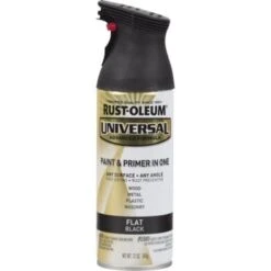 Rust-Oleum Black All Surface Flat Spray Paint And Primer, Package Of 6