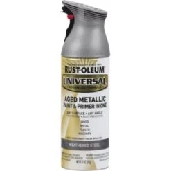 Rust-Oleum Weathered Steel Aged Metallic Spray Paint And Primer, Package Of 6