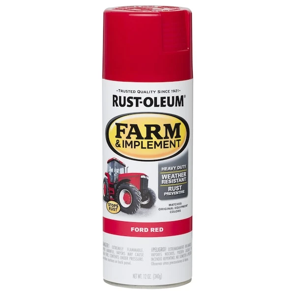 Rust-Oleum Farm & Implement Paint, Gloss, Ford Red, 1 Gal