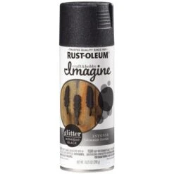 Rust-Oleum Imagine Glitter Midnight Black Spray Paint 10.25 Oz, 4PK