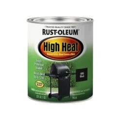 Rust-Oleum High Temperature Paint, Satin, Oil Base, Black, 1 Qt