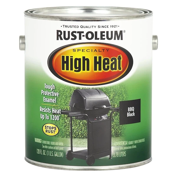 Rust-Oleum High Temperature Paint, Satin, Oil Base, Black, 1 Gal