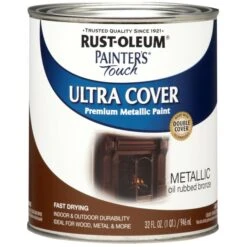 Rust-Oleum Interior/Exterior Paint, Satin, Bronze, 1 Qt