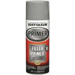 Rust-Oleum Auto Body Filler Primer: Gray, Flat, 11 Oz. Container Size, 11 Oz. Net Wt