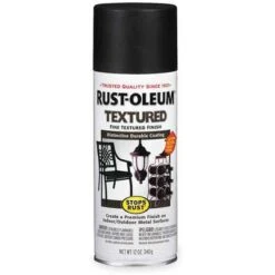 Rust-Oleum Stops Rust Textured Spray Paint Textured Black For Concrete, Masonry, Metal, Wood, 12 Oz.