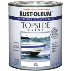 Rust-Oleum White Topside Paint, Gloss Finish, 100 Sq. Ft./gal. Coverage, Size: 1 Qt.