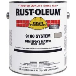 Rust-Oleum Silver Gray Epoxy Mastic Coating, Semi-Gloss Finish, 125 To 200 Sq. Ft./gal. Coverage, Size: 1 Gal.