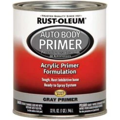 Rust-Oleum Auto Body Primer: Rust Inhibitor, Exterior, Gray, Metal, Solvent, Flat, Smooth, Gray