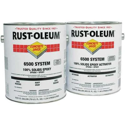 Rust-Oleum Floor Coating Kit: Polyamine Converted Epoxy, 6500, Concrete Saver, Silver Gray