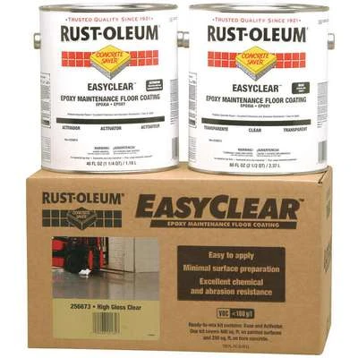Rust-Oleum High Gloss Polyamine Converted Epoxy Floor Coating, Clear, 1 Gal. Containers, Partial Fill Activator