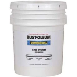 Rust-Oleum Interior/Exterior Paint: For Concrete/Masonry/Steel, Safety Red, 5 Gal Size, Water, Less Than 220g/L