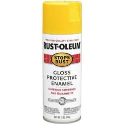 Rust-Oleum Aerosol Paint: Std Spray Paints, Gen Purpose Spray Paint, Yellow, Solvent, Modified Alkyd