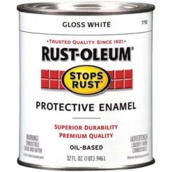 Rust-Oleum Enamel Paint: For Wood/Metal, White, 1 Qt Size, Oil, Less Than 485g/L