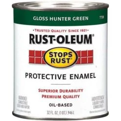 Rust-Oleum Enamel Paint: For Wood/Metal, Hunter Green, 1 Qt Size, Oil, Less Than 485g/L