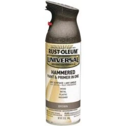 Rust-Oleum Universal Hammered Spray Paint Hammered Brown For Aluminum, Metal, Wood, 12 Oz.