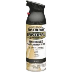 Rust-Oleum Universal Hammered Spray Paint Hammered Black For Aluminum, Metal, Wood, 12 Oz.