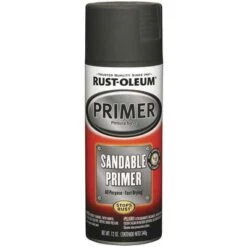 Rust-Oleum Auto Body Sandable Primer: Black, Flat, 12 Oz. Container Size, 12 Oz. Net Wt
