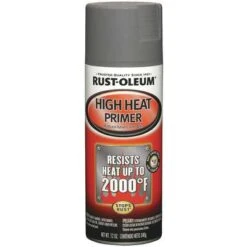 Rust-Oleum High Heat Primer: Gray, Flat, 12 Oz. Container Size, 12 Oz. Net Wt