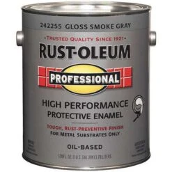 Rust-Oleum Interior/Exterior Paint: For Metal/Steel, Smoke Gray, 1 Gal Size, Oil, Less Than 100g/L, Gloss