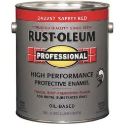 Rust-Oleum Interior/Exterior Paint: For Metal/Steel, Safety Red, 1 Gal Size, Oil, Less Than 100g/L, Gloss