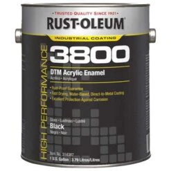 Rust-Oleum Black Acrylic Enamel Coating, Gloss Finish, 150 To 270 Sq Ft./gal Coverage, Size: 1 Gal