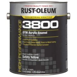 Rust-Oleum Safety Yellow Acrylic Enamel Coating, Gloss Finish, 150 To 270 Sq. Ft./gal. Coverage, Size: 1 Gal.