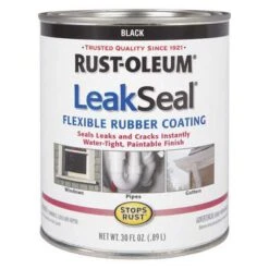 Rust-Oleum Leak Sealer: Solvent, Black, 30 Oz. Container, Less Than 640 G/L