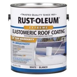 Rust-Oleum Elastomeric Roof Coating: Water-Based Acrylic, White, 0.9 Gal Container Size, Extreme