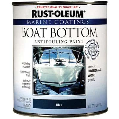 Rust-Oleum Blue Boat Bottom Antifouling Paint, Flat Finish, 110 Sq. Ft./qt. Coverage, Size: 1 Qt.