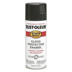 Rust-Oleum Stops Rust Gloss Spray Paint, Charcoal Gray, 12 Oz.