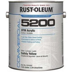Rust-Oleum High Gloss Interior/Exterior Paint, Water Base, Safety Yellow, 1 Gal.