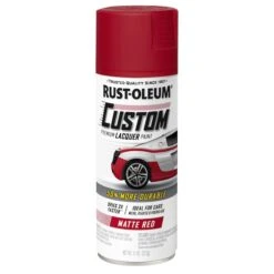 Rust-Oleum Automotive Premium Custom Lacquer Spray Paint, Matte Red, 11 Oz.