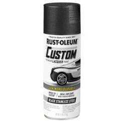 Rust-Oleum Automotive Premium Custom Lacquer Spray Paint, Metallic Black Stainless Steel, 11 Oz.