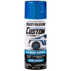 Rust-Oleum Automotive Premium Custom Chrome Lacquer Spray Paint, Blue, 10 Oz.